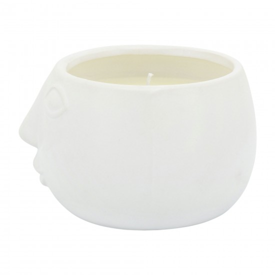 5" Citronella Face Candle, White 10oz