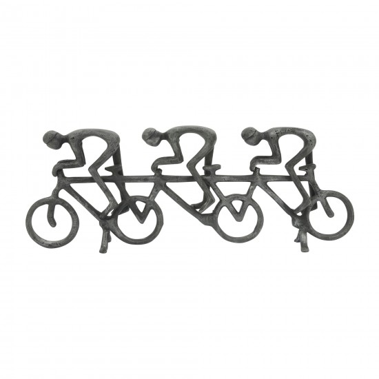 Metal 20" 3-man Cyclists, Gunmetal