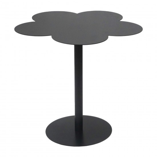 Metal, 22"dx21"h Clover Shaped Side Table,black Kd