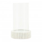 Marble, 11"h Hurricane Holder, White Kd