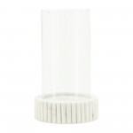 Marble, 11"h Hurricane Holder, White Kd