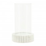 Marble, 11"h Hurricane Holder, White Kd