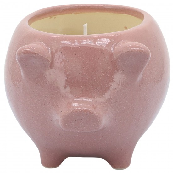 6" Pig Scented Candle, Pink 9oz