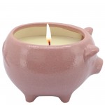 6" Pig Scented Candle, Pink 9oz