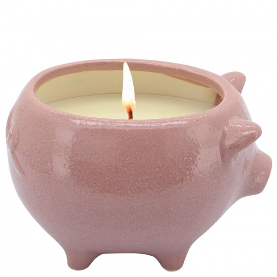 6" Pig Scented Candle, Pink 9oz