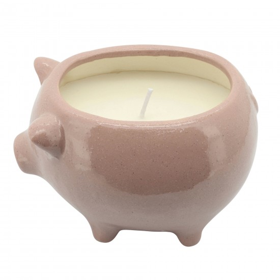 6" Pig Scented Candle, Pink 9oz