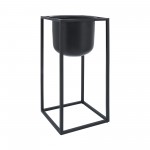 Metal, S/2 10/12"d Planters, Black