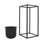 Metal, S/2 10/12"d Planters, Black