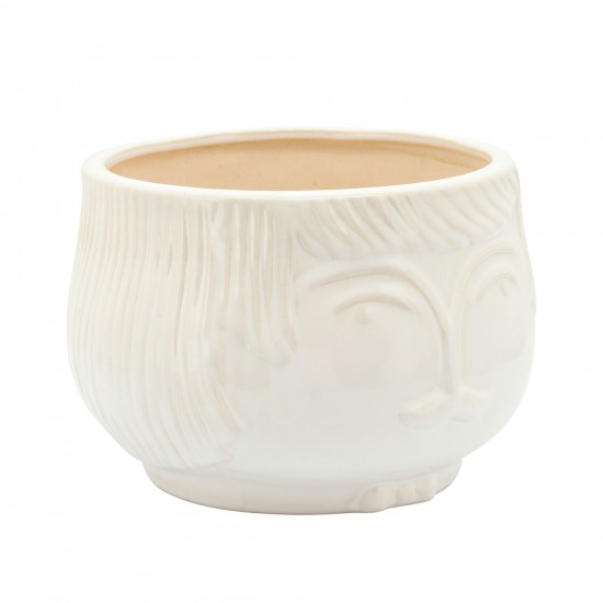 7" Grandpa Planter, White