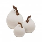 S/3 Ceramic Roosters, White