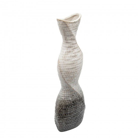 16" Twisted Vase, Cream