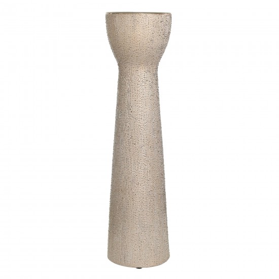 Ceramic 16" Bead Candle Holder,champagne