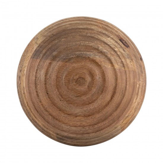 6" Wooden Orb W/ Ridges, Natural