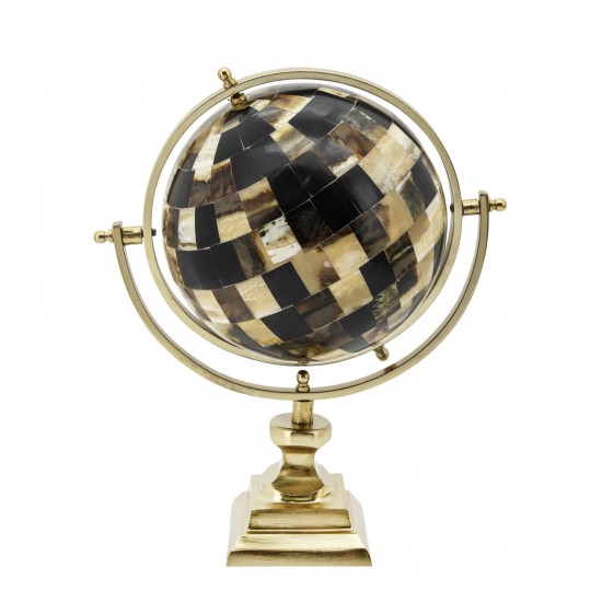 14"h Globe, Brown/gold