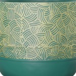 Resin, S/2 10/13"d Swirl Planters, Green/gold