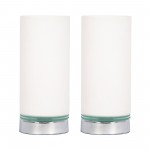 S/2 10" Glass Touch Table Lamps, White