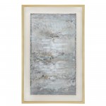 48x30 Abstract Canvas, Gray On Gold Frame
