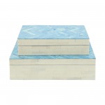 Resin S/2 Herringbone Boxes, Blue