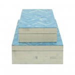 Resin S/2 Herringbone Boxes, Blue