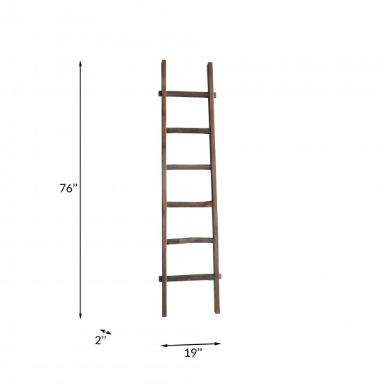 Wooden Decorative 76" Ladder,brown