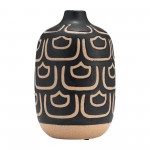 Cer, 10" Decorative Vase, Black/tan