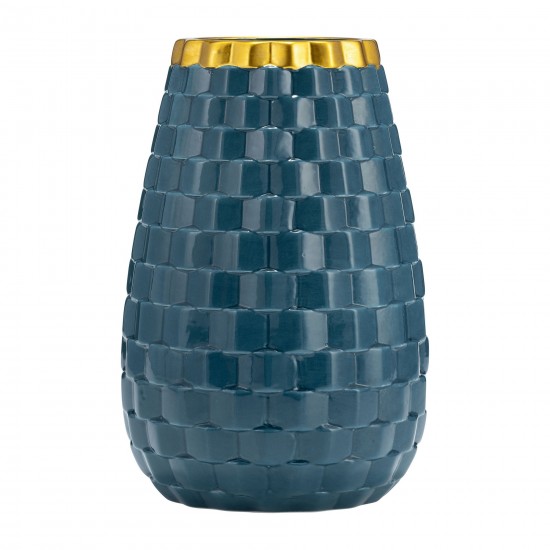 9" Textured Vase, Teal