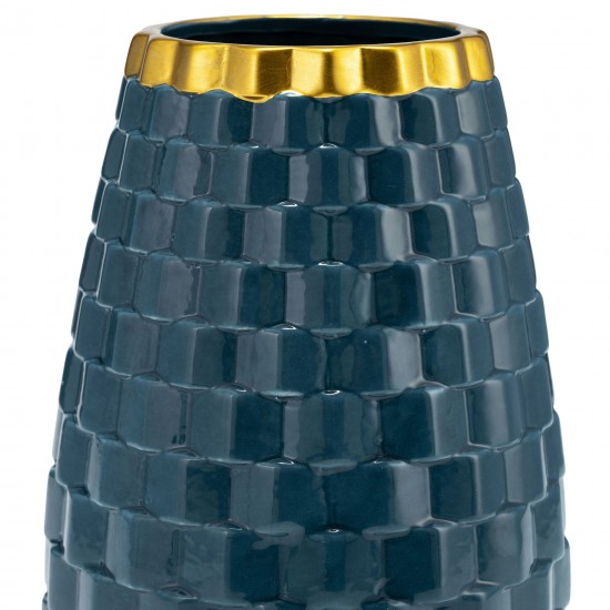 9" Textured Vase, Teal