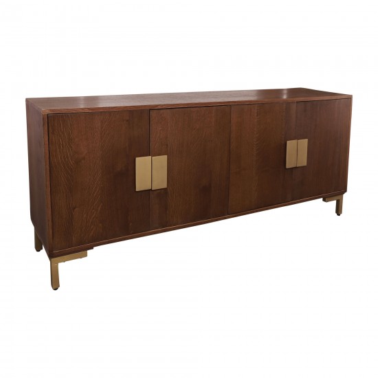 Wood, 70x30 Square Knob Console Cabinet, Brown