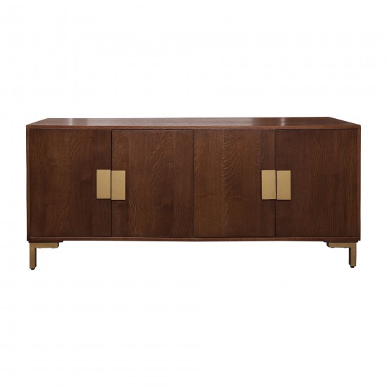 Wood, 70x30 Square Knob Console Cabinet, Brown