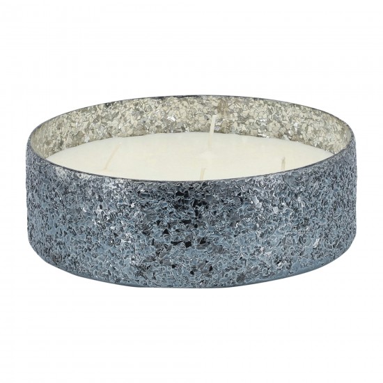 Candle On Gray Crackled Glass 49oz