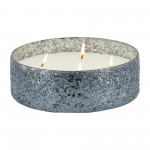 Candle On Gray Crackled Glass 49oz