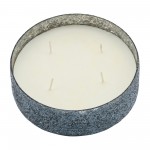 Candle On Gray Crackled Glass 49oz