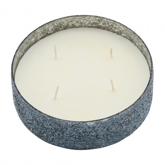 Candle On Gray Crackled Glass 49oz