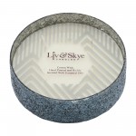 Candle On Gray Crackled Glass 49oz