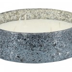 Candle On Gray Crackled Glass 49oz