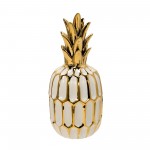 White/gold Ceramic Pineapple 9.75"