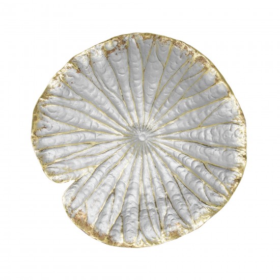 Polyresin 14" Lotus Wall Decor, Silver/gold