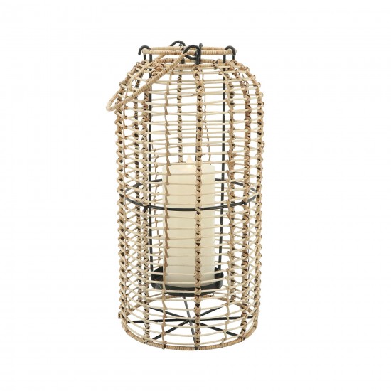 Rattan, S/2 15/18" Hurricane Candle Holder, Nat