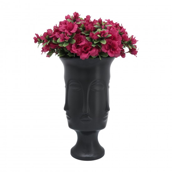 15"h Multi Faced Vase, Black