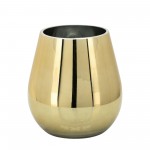 Glass 6"h Metallic Vase, Gold