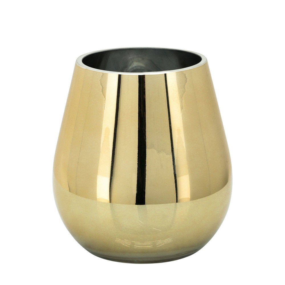 Glass 6"h Metallic Vase, Gold