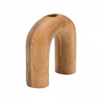 Wood, 6"h Horseshoe Vase, Brown