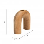 Wood, 6"h Horseshoe Vase, Brown