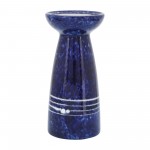 Cer, 8"h Painted Candle Holder, Blue