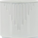 Cer, S/2 6/8" Line Footed Planters, White