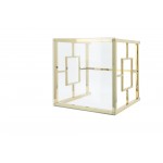 Gold Metal/glass Accent Table, Kd