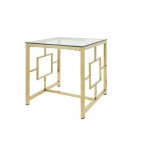 Gold Metal/glass Accent Table, Kd