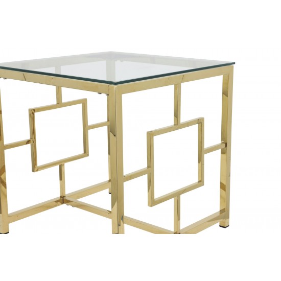 Gold Metal/glass Accent Table, Kd