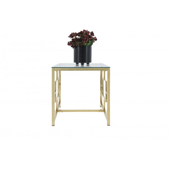 Gold Metal/glass Accent Table, Kd