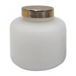 5" Candle On Frosted Glass, White 22oz